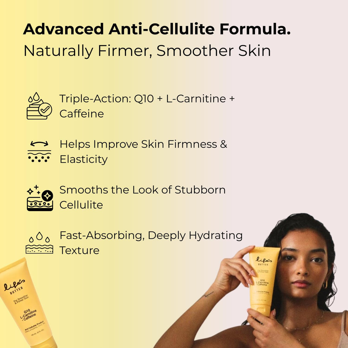 Life's Butter cream texture closeup highlighting fast absorption benefit