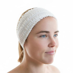 LIFESOFT front packaging showing 100 individually wrapped white headbands for hygienic use