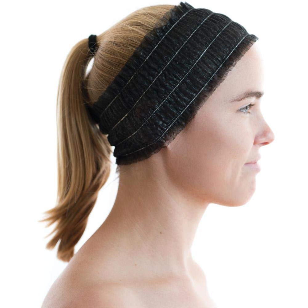 LIFESOFT headband in use during facial showing secure hair protection benefit