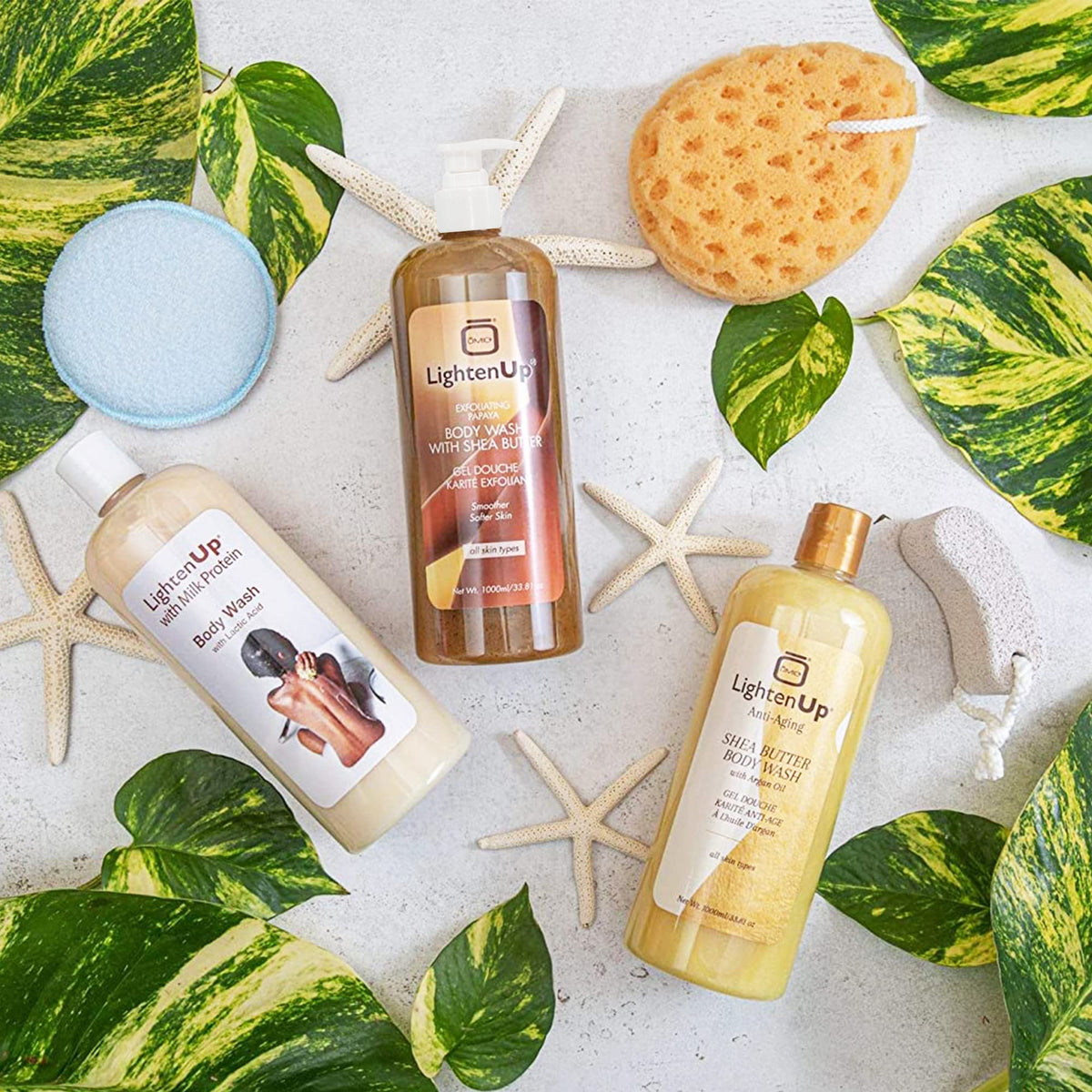 LightenUp in shower lifestyle scene showing refreshed hydrated skin
