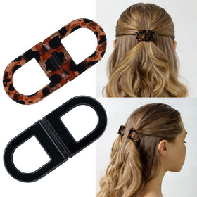LIHELEI front view leopard clip showing chic design and secure hold