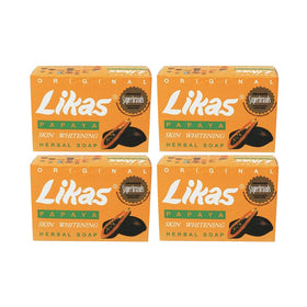Likas papaya soap front packaging showing brand and bar benefits