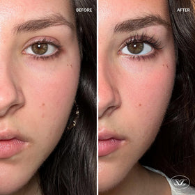 LiLash on bathroom counter with makeup for simple daily beauty routine integration