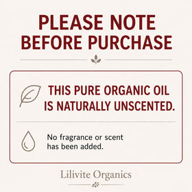 LILIVITE ORGANICS amber glass bottle with cap protecting oil freshness and quality
