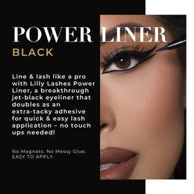 Lilly Lashes Power Liner brush tip closeup showing precise control benefit