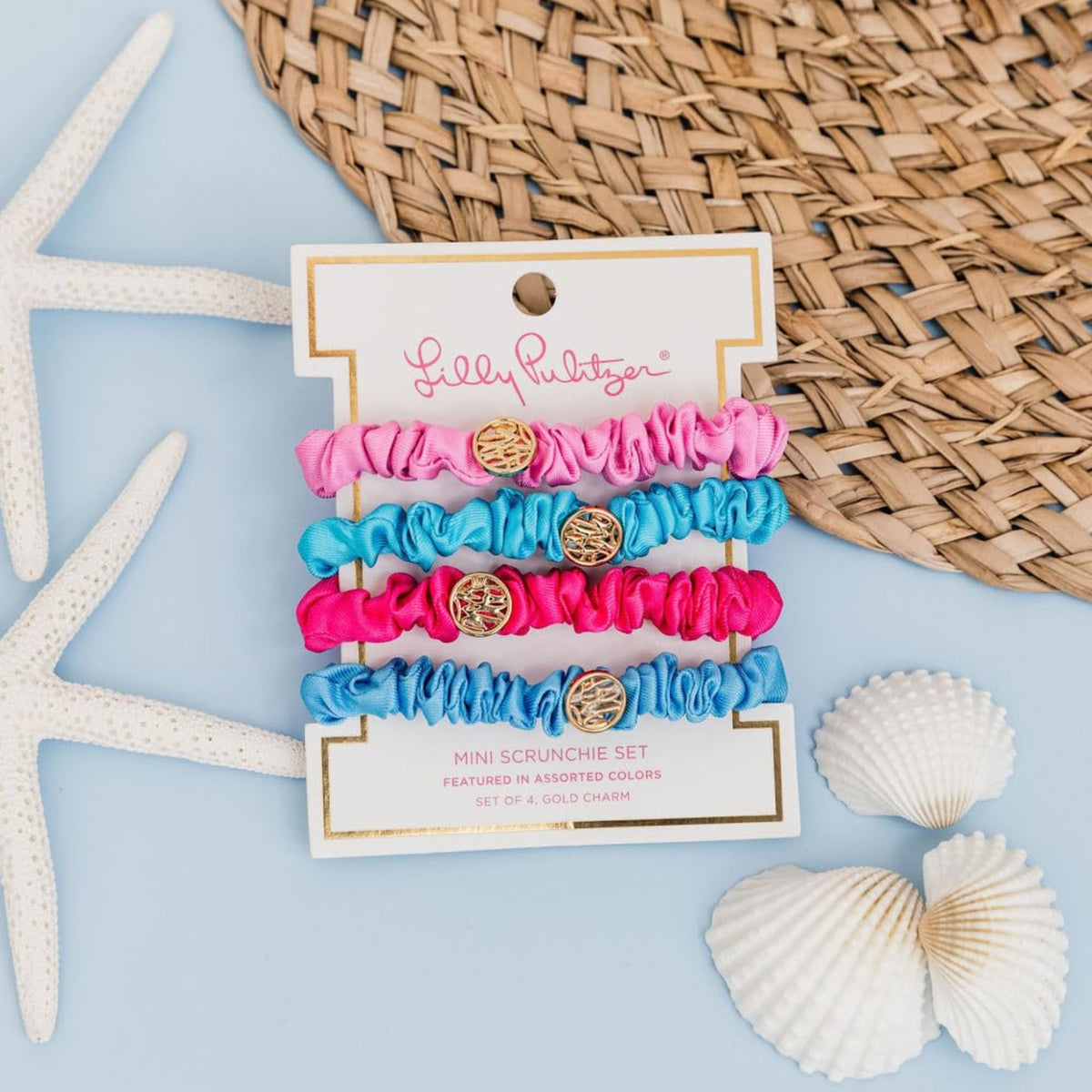 Lilly Pulitzer scrunchie securing a ponytail showing reliable, gentle hold