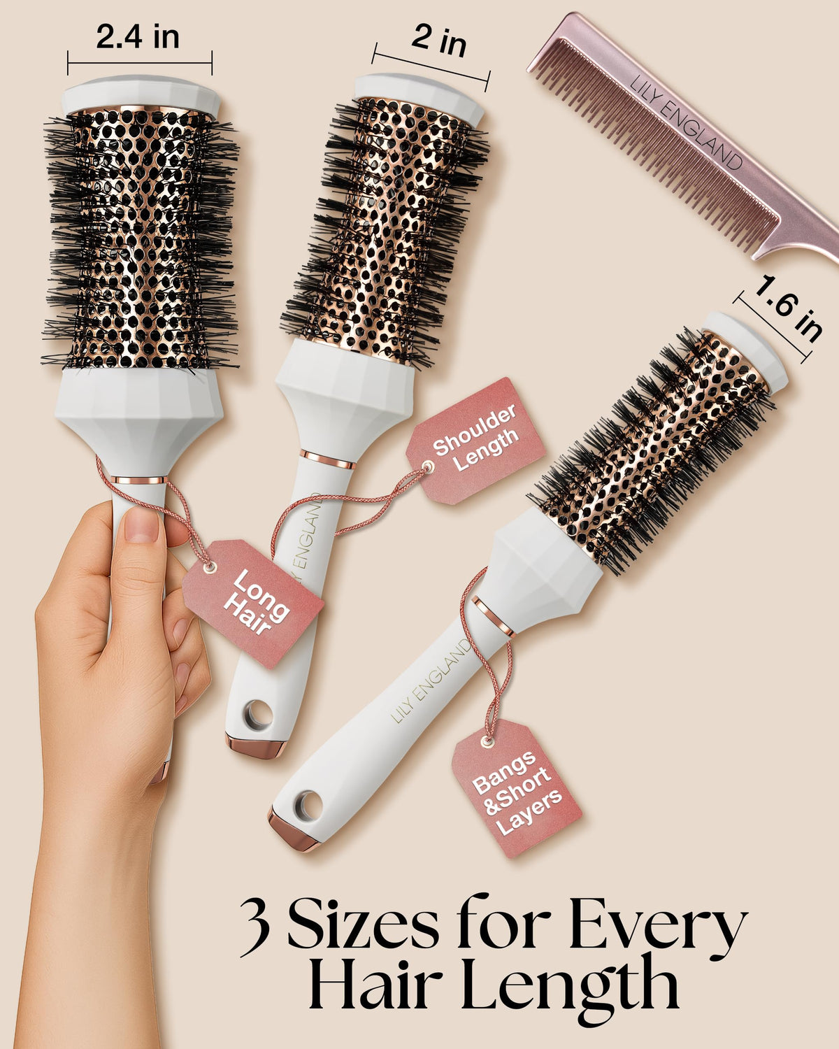 Lily England medium 64mm barrel detail highlighting vents for faster drying and smoothness