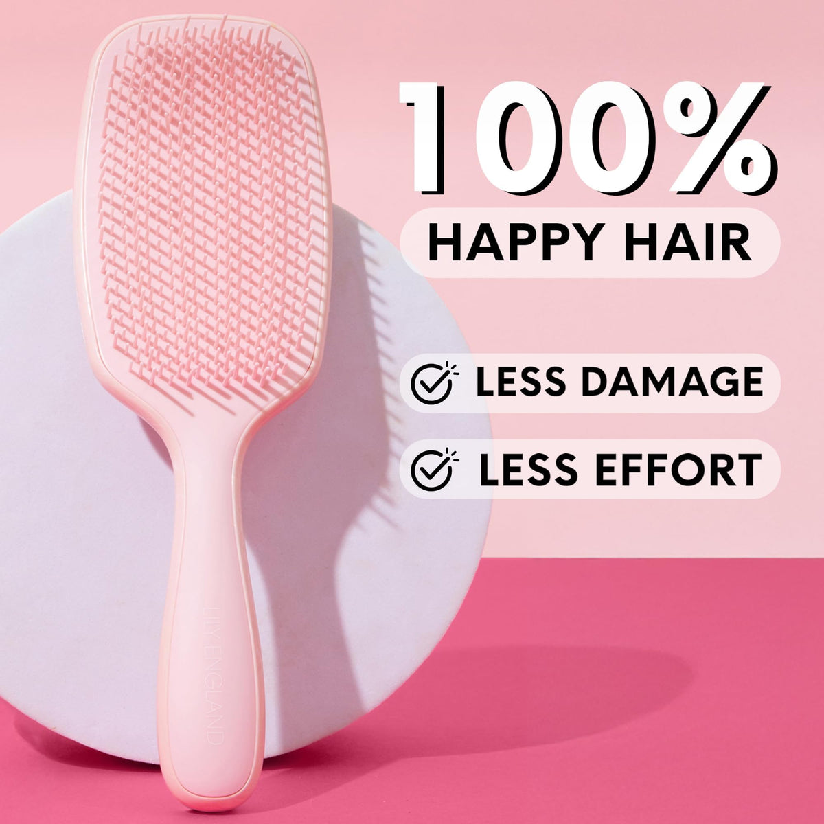 Lily England brush styling dry curls to define clumps and reduce frizz