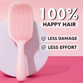 Lily England brush styling dry curls to define clumps and reduce frizz