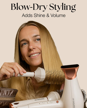 Lily England tail comb held for precise sectioning and neat parting during styling