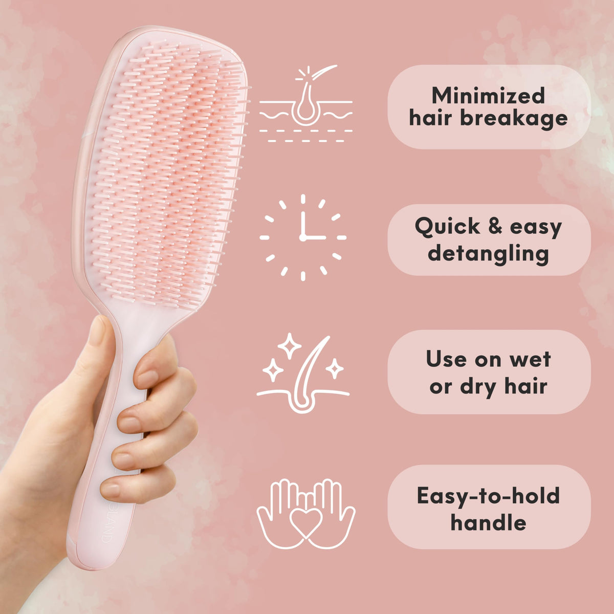 Lily England three-tiered bristles detail showing flexibility to reduce breakage
