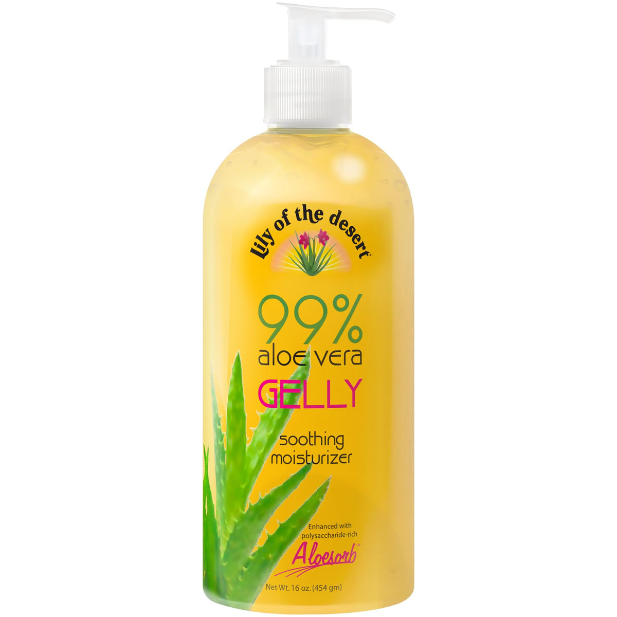 Lily Of The Desert front packaging showing 16 fl oz bottle and branding for reliable hydration