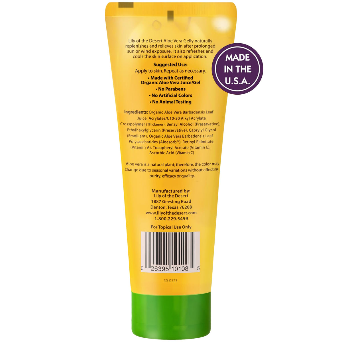 Lily Of The Desert gel texture close-up highlighting cooling hydration