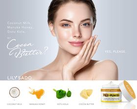 LILY SADO moisturizer being smoothed on hand for fast-absorbing benefit