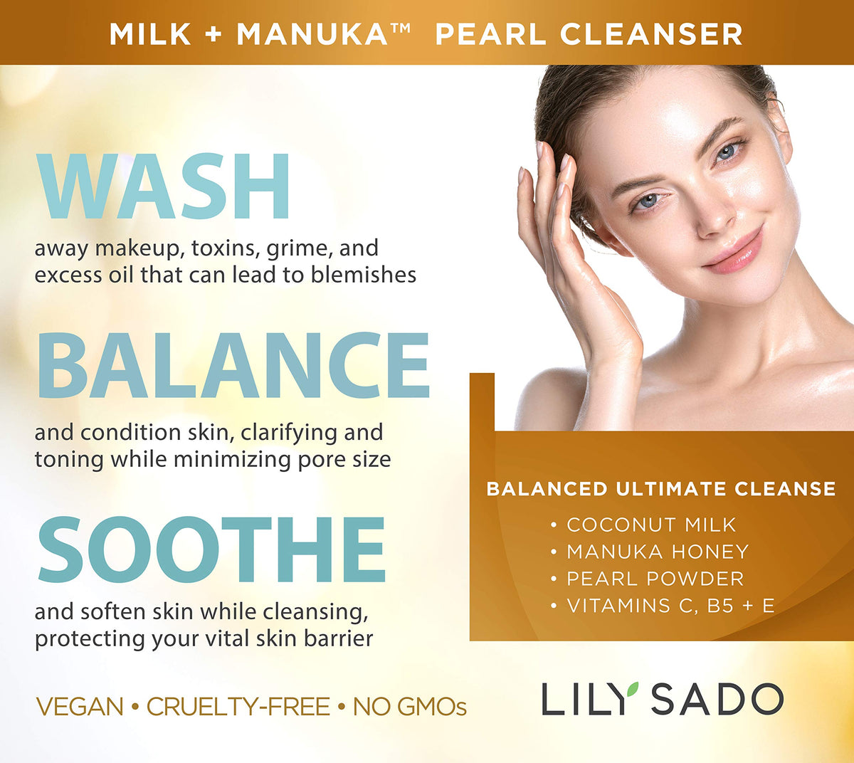 LILY SADO creamy gel texture close-up for gentle hydration