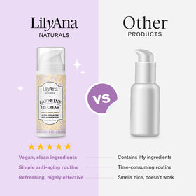 LilyAna Naturals product next to ruler showing 1 oz size benefit