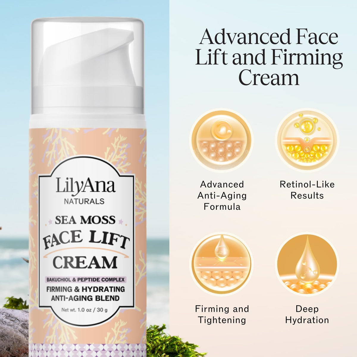 LilyAna Naturals back label close-up listing ingredients for transparency