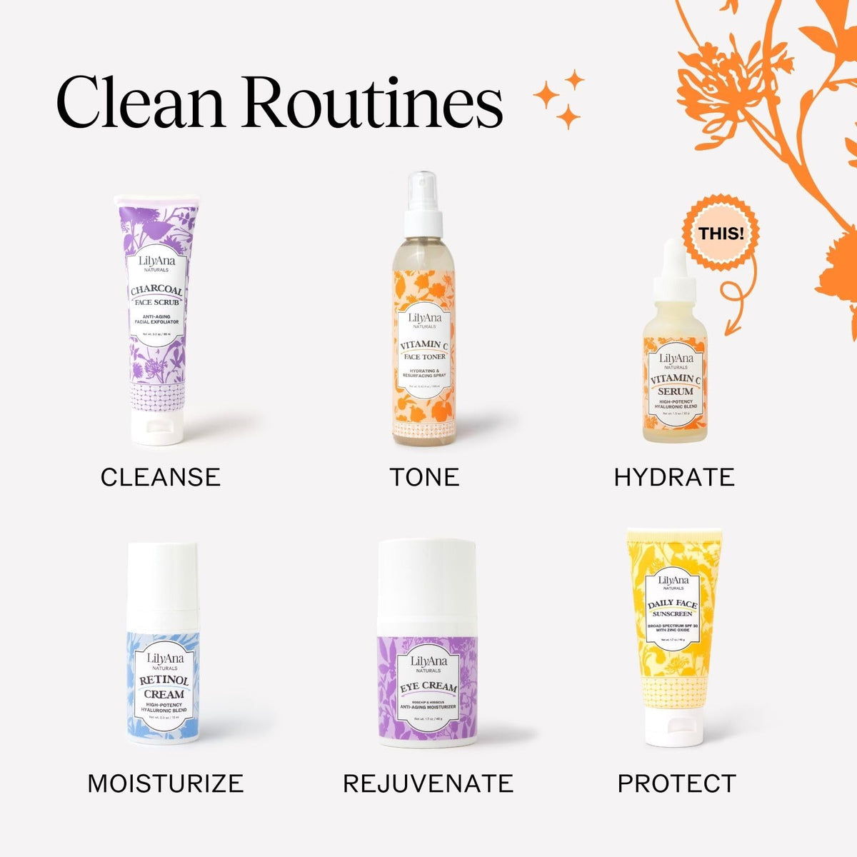 LilyAna Naturals boxed packaging and bottle indicating gift-ready presentation