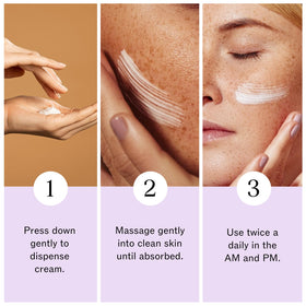 LilyAna Naturals cream applied to neck and jawline demonstrating smoothing benefit