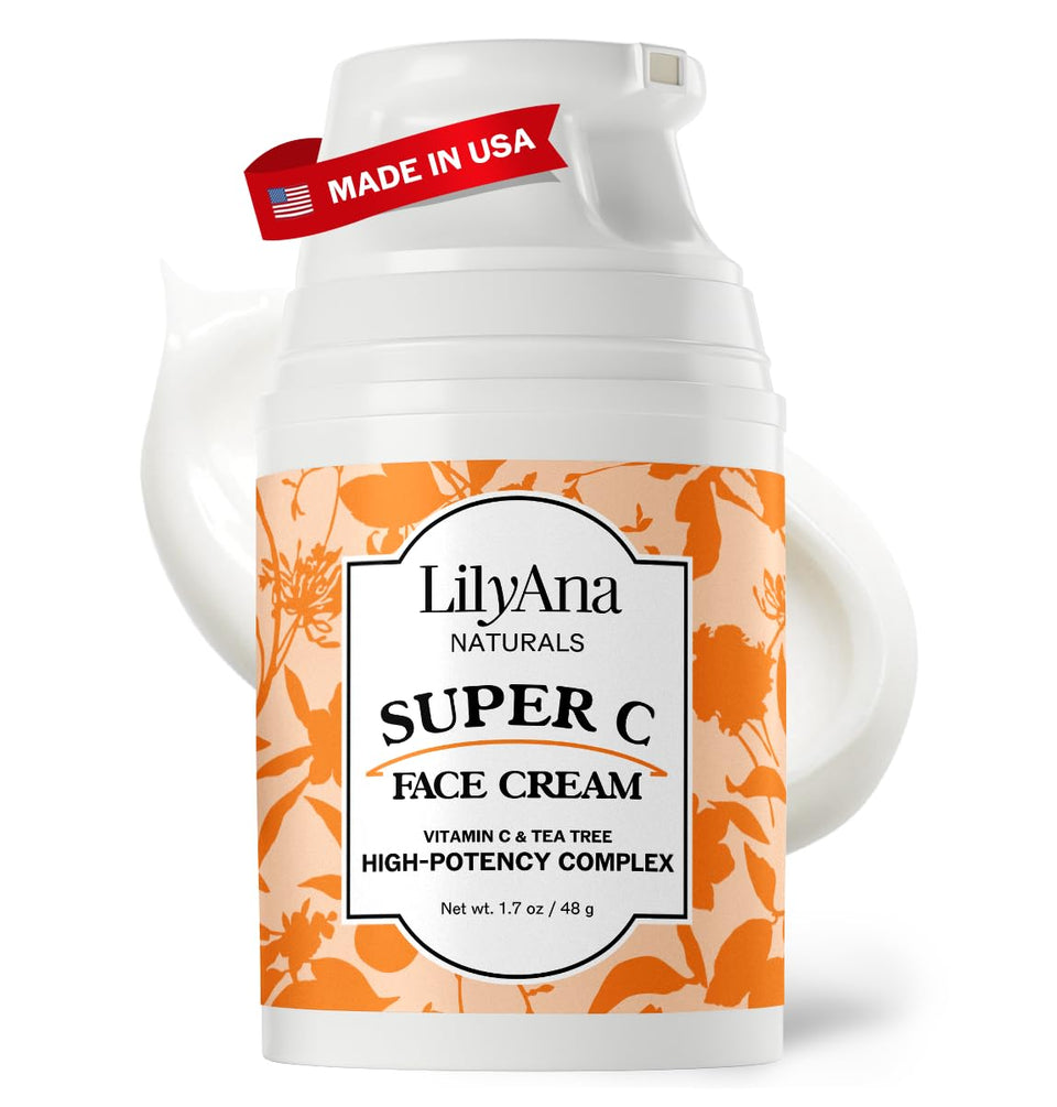 LilyAna Naturals jar front view showing clear label and benefits
