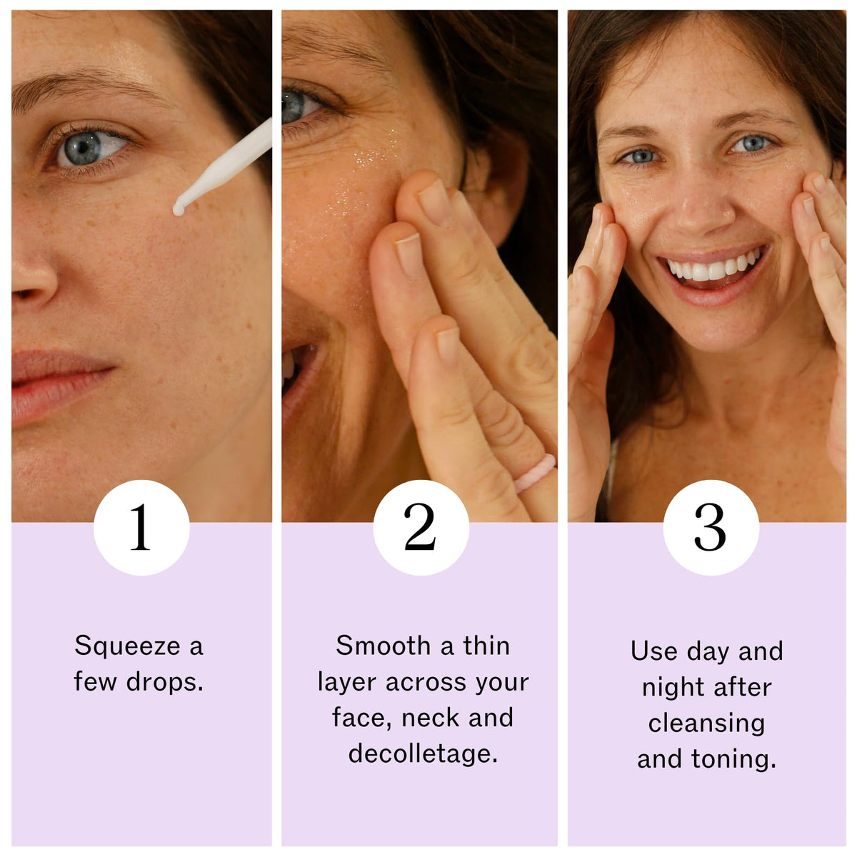 LilyAna Naturals applying serum to hand demonstrating easy spreadability