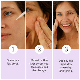 LilyAna Naturals applying serum to hand demonstrating easy spreadability
