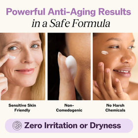 LilyAna Naturals open jar revealing smooth cream for quick absorption and comfort