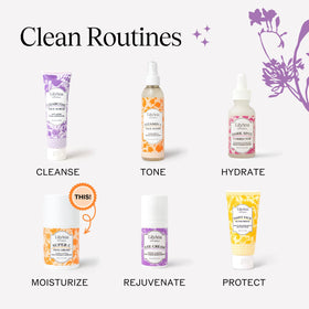 LilyAna Naturals jar on bathroom shelf in nighttime routine for restorative benefit