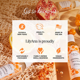 LilyAna Naturals packaging label close-up highlighting clean-ingredient benefit