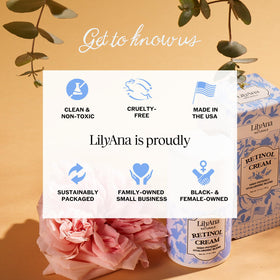 LilyAna Naturals jar beside ruler indicating compact size for travel convenience