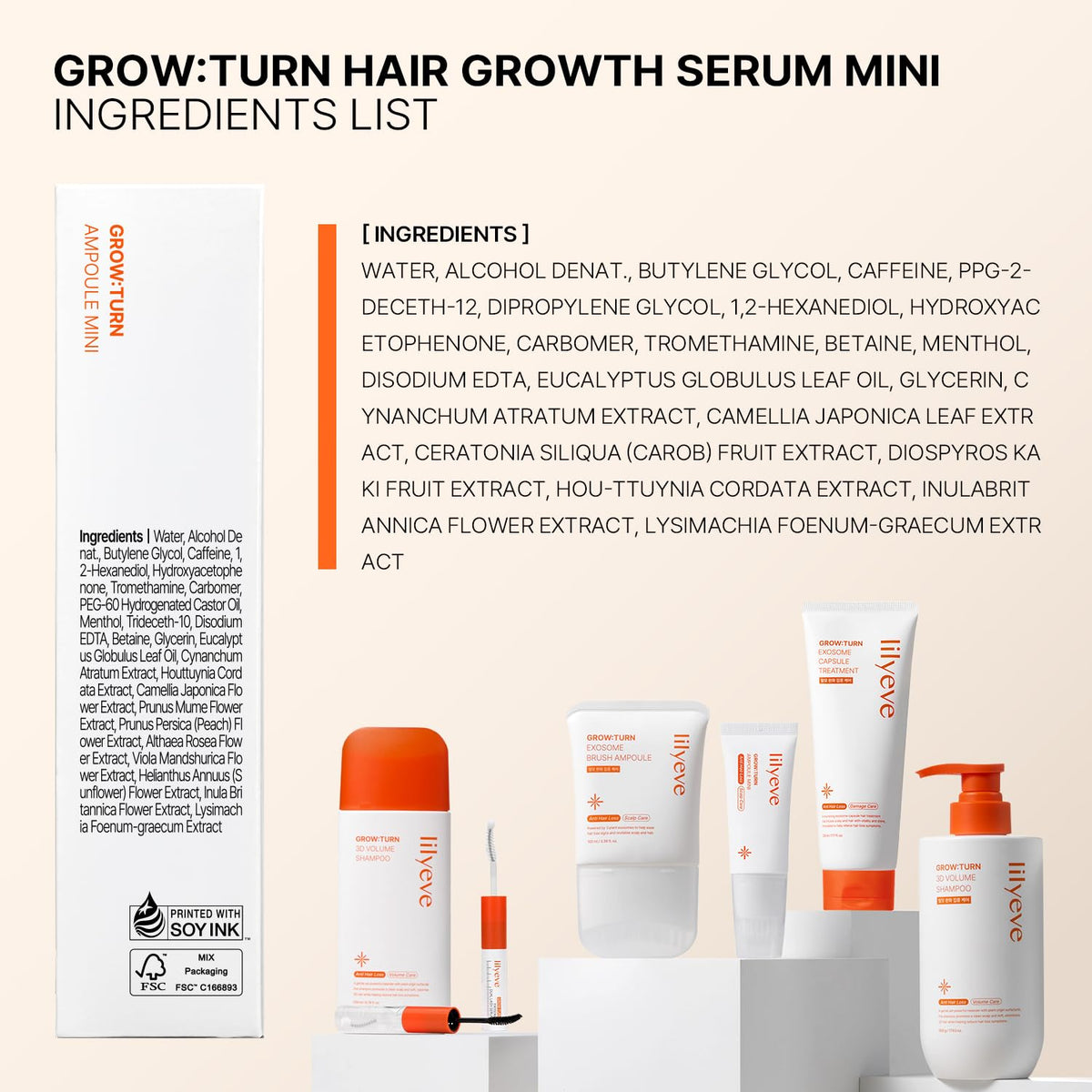 lilyeve label and ingredients list close-up showing key extracts and product transparency