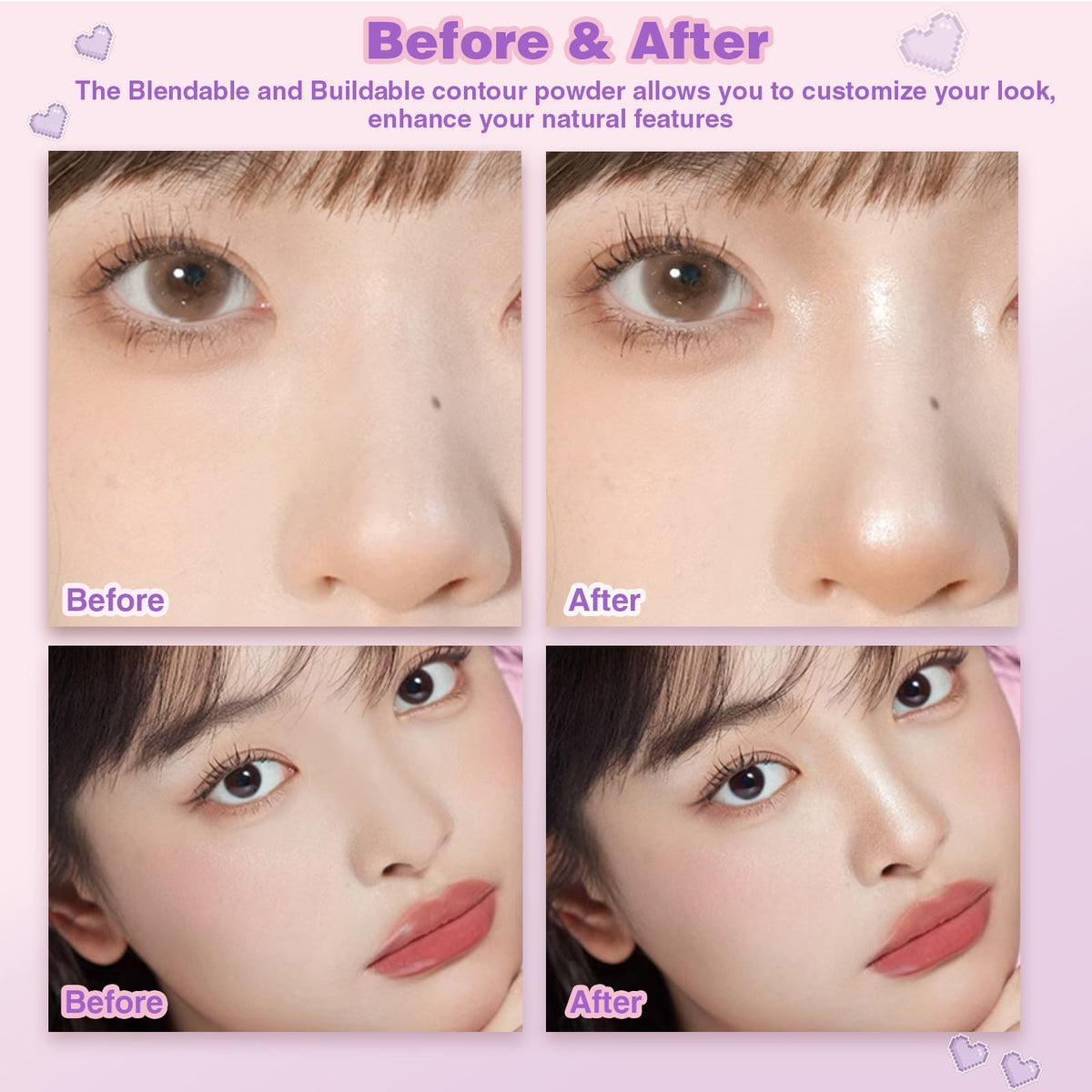 Lilyloria included soft nose-shadow brush demonstrating controlled contour placement