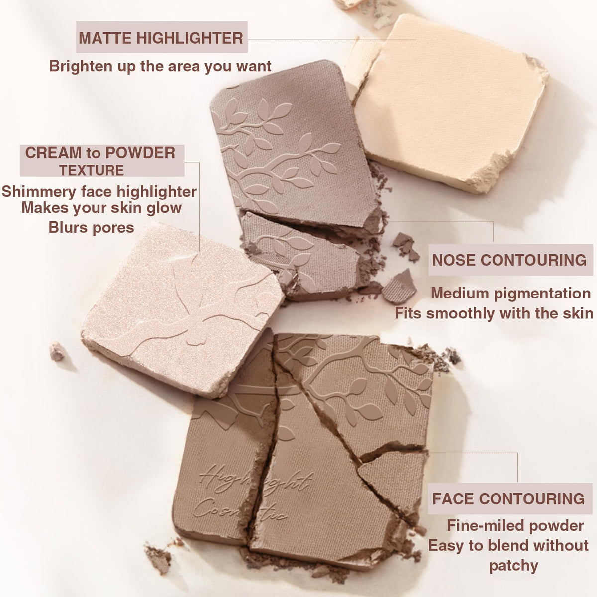 Lilyloria close-up matte contour texture showing fine powder for seamless blending