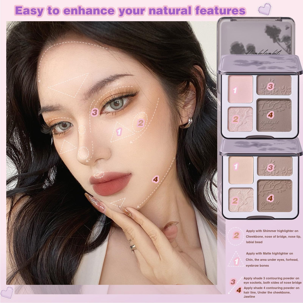 Lilyloria close-up shimmer highlighter reflecting light for targeted luminous accents