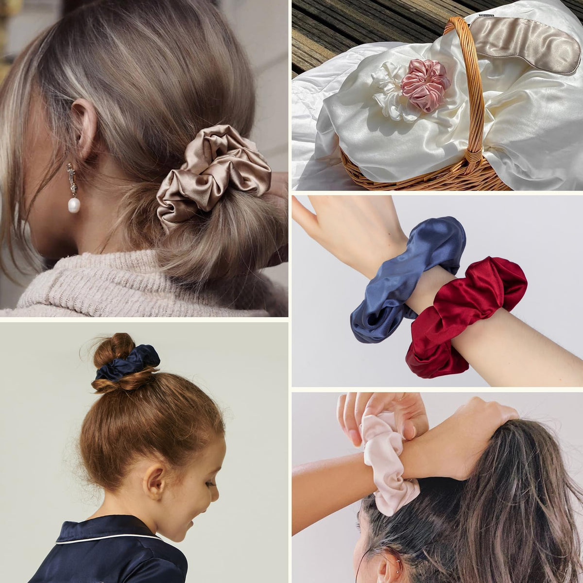 LilySilk scrunchie worn overnight showing comfortable, sleep-friendly wear