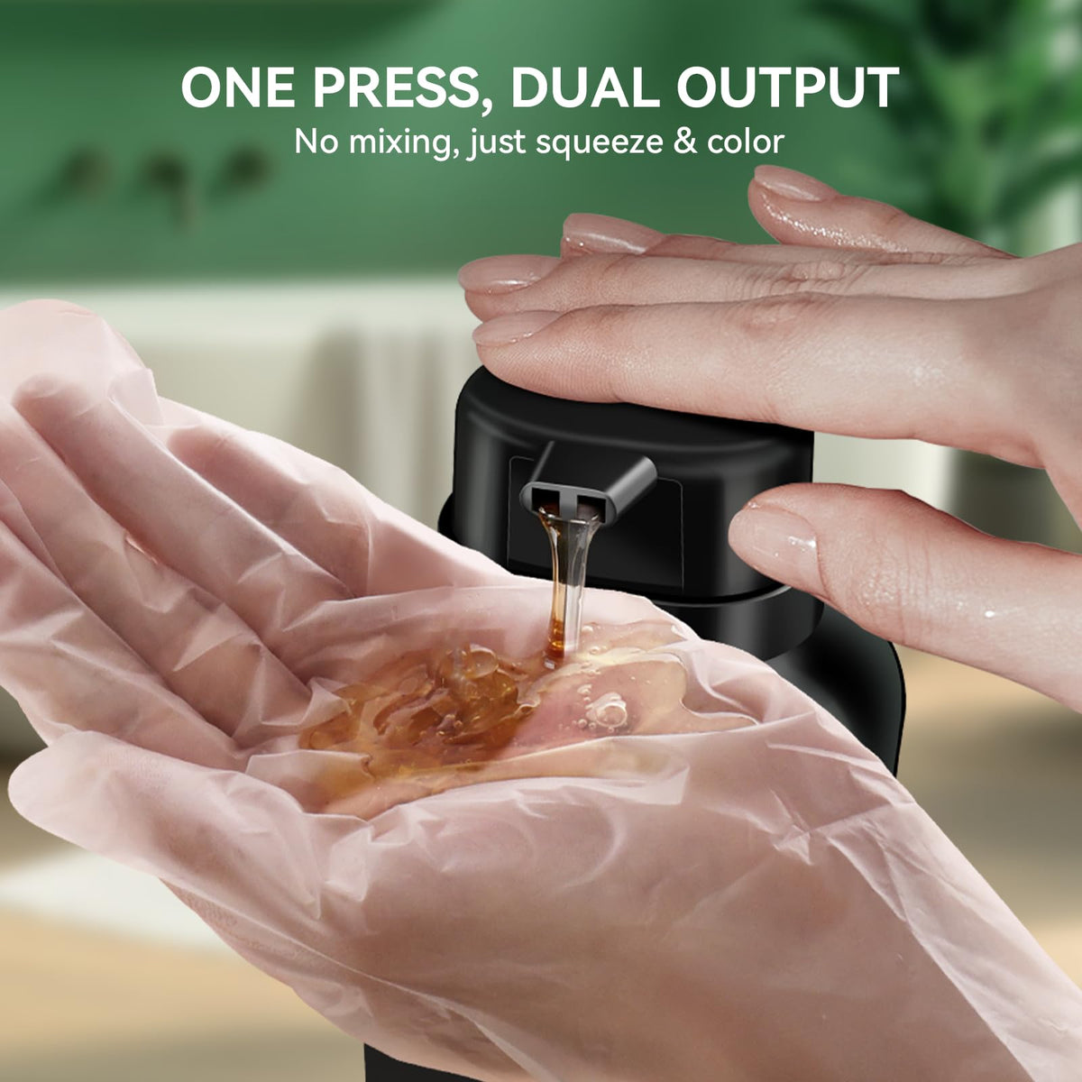 Limer application on hair at sink illustrating simple at-home use