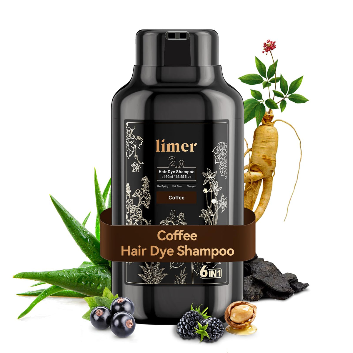 Limer front packaging 460ml showing bottle and coffee-brown color benefit