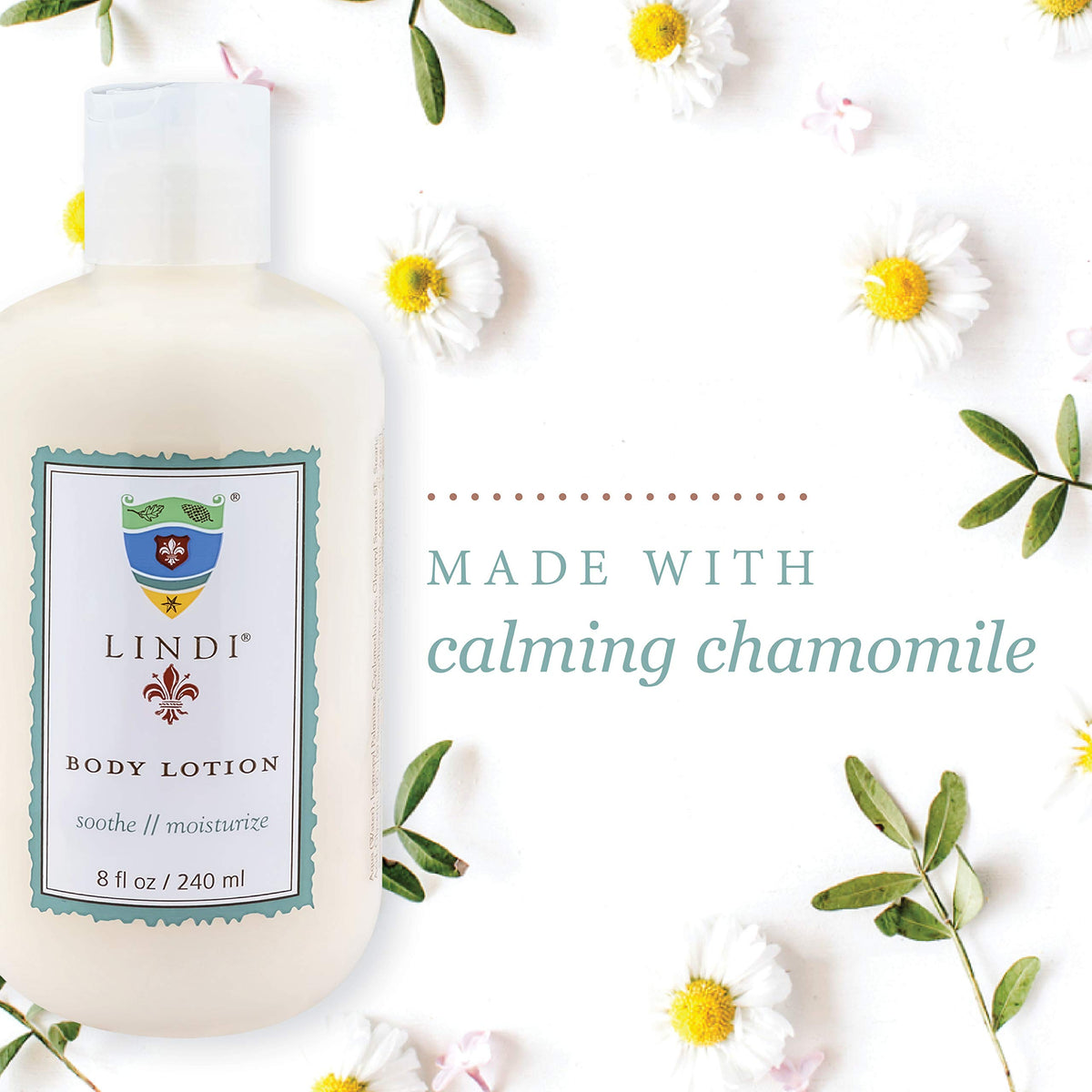 Person smoothing Lindi Skin lotion on arm demonstrating calming hydration benefit