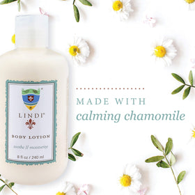 Person smoothing Lindi Skin lotion on arm demonstrating calming hydration benefit