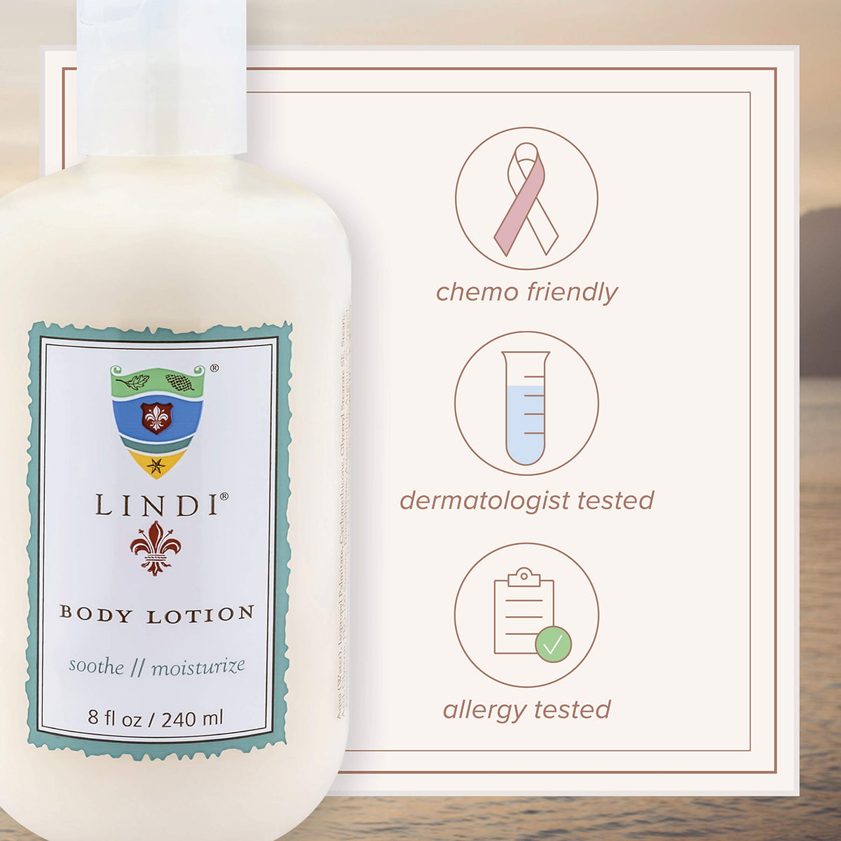 Lindi Skin bottle beside Soothing Balm illustrating complementary regimen benefit