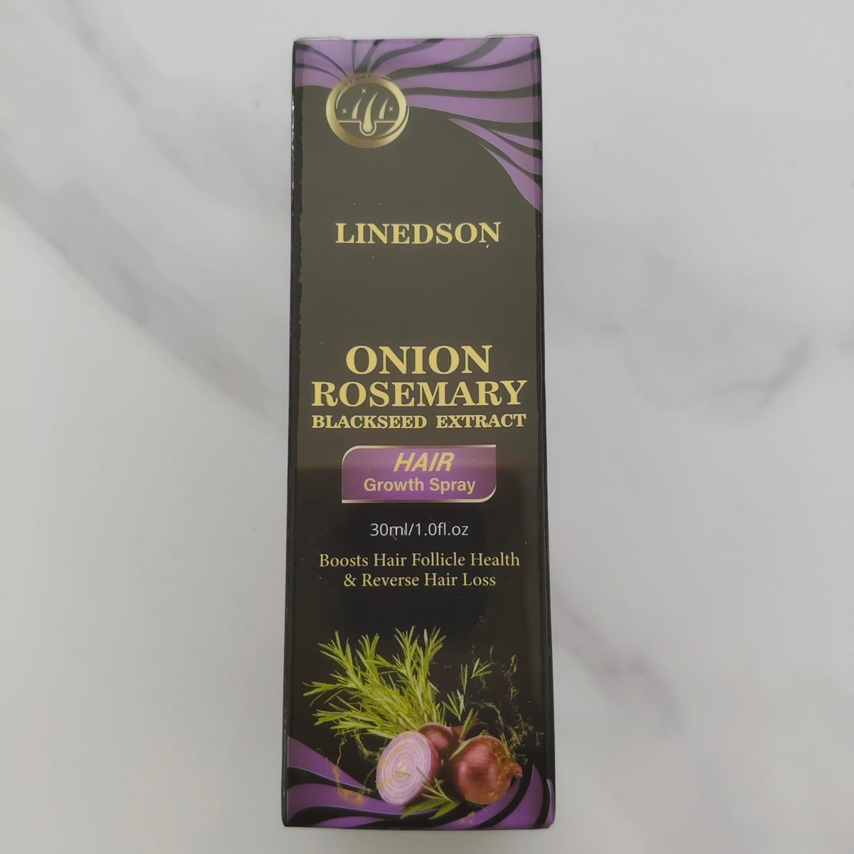 LINEDSON bottle beside towel in bathroom suggests easy daily routine benefit