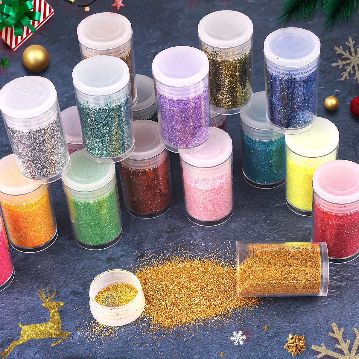 Linwulte cosmetic glitter swatches on nails and eyelids for vibrant looks