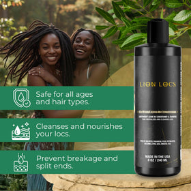 Lion Locs being dispensed into hands demonstrating easy application and control
