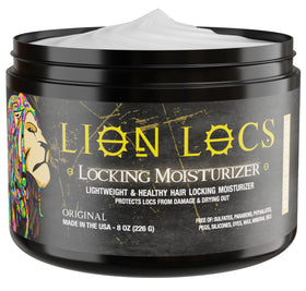 Lion Locs front packaging showing jar and branding for easy identification and trust