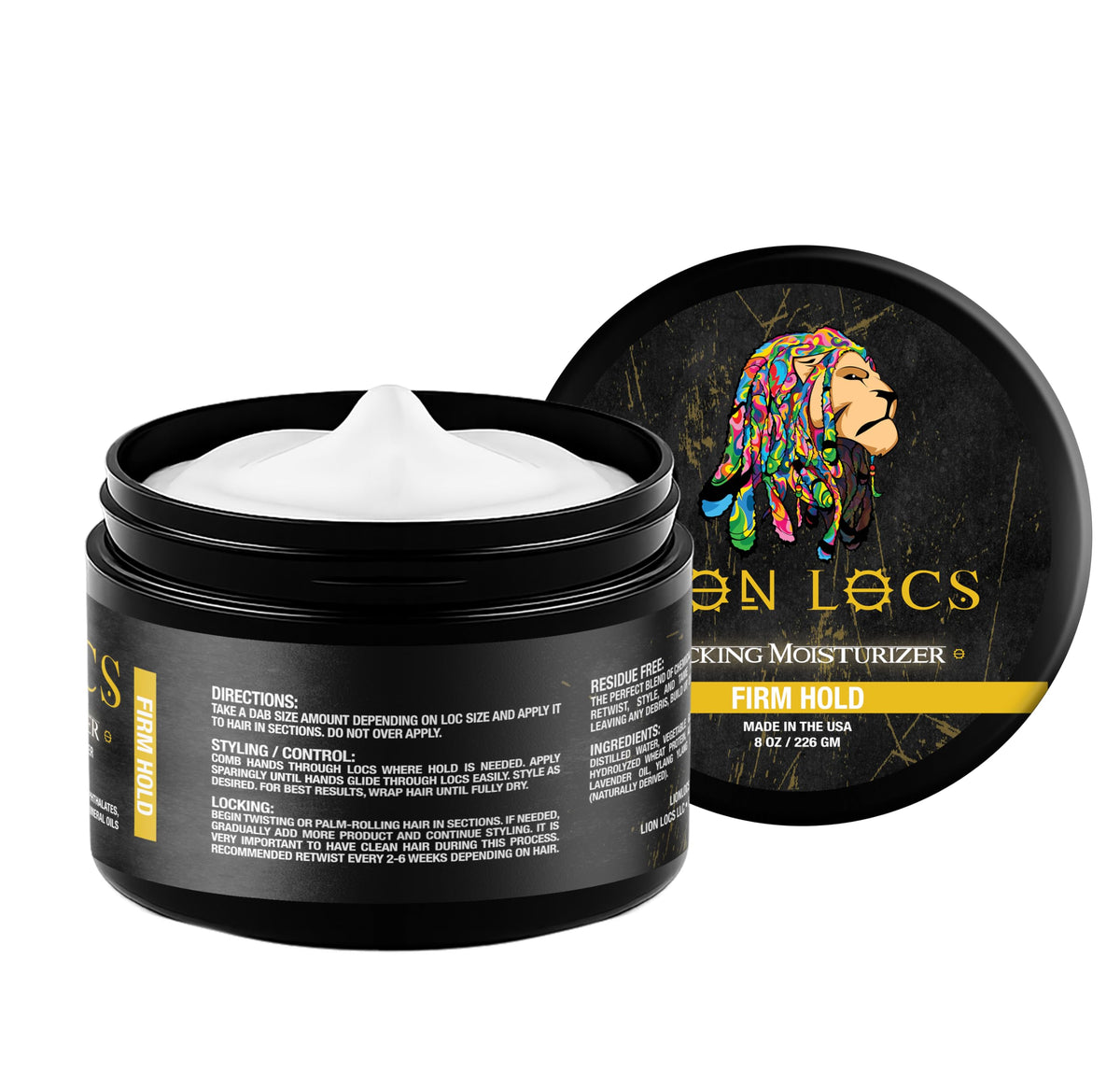 Person styling locs with Lion Locs gel for polished, hydrated look