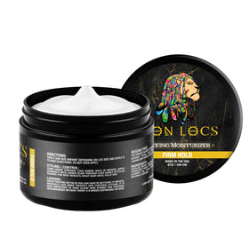 Person styling locs with Lion Locs gel for polished, hydrated look