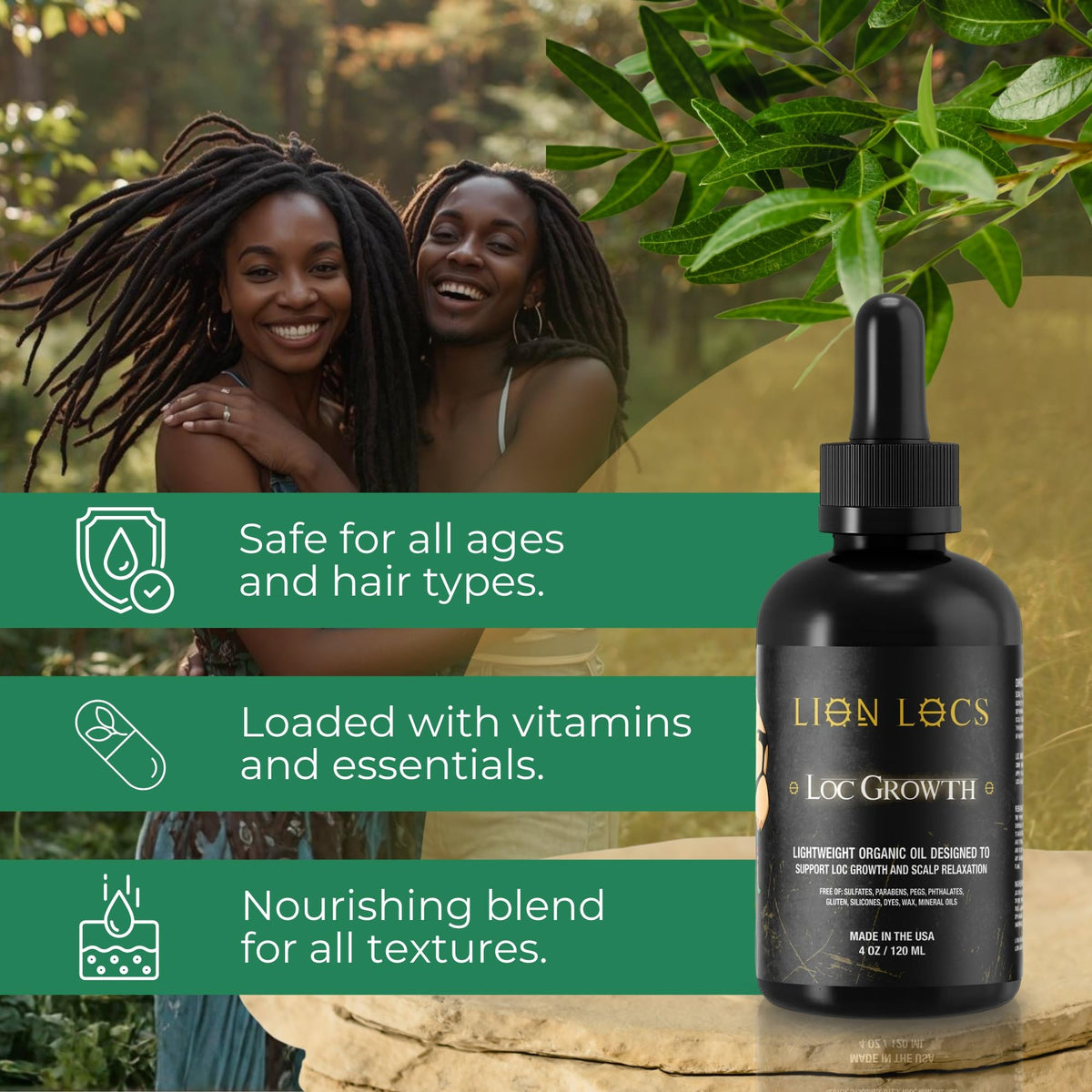 Lion Locs before and after locs showing improved shine and strength