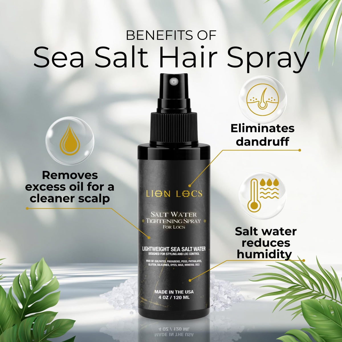 Lion Locs spray bottle in hand demonstrating easy application and travel-friendly size