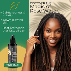Lion Locs rosewater droplets on hair texture for moisture