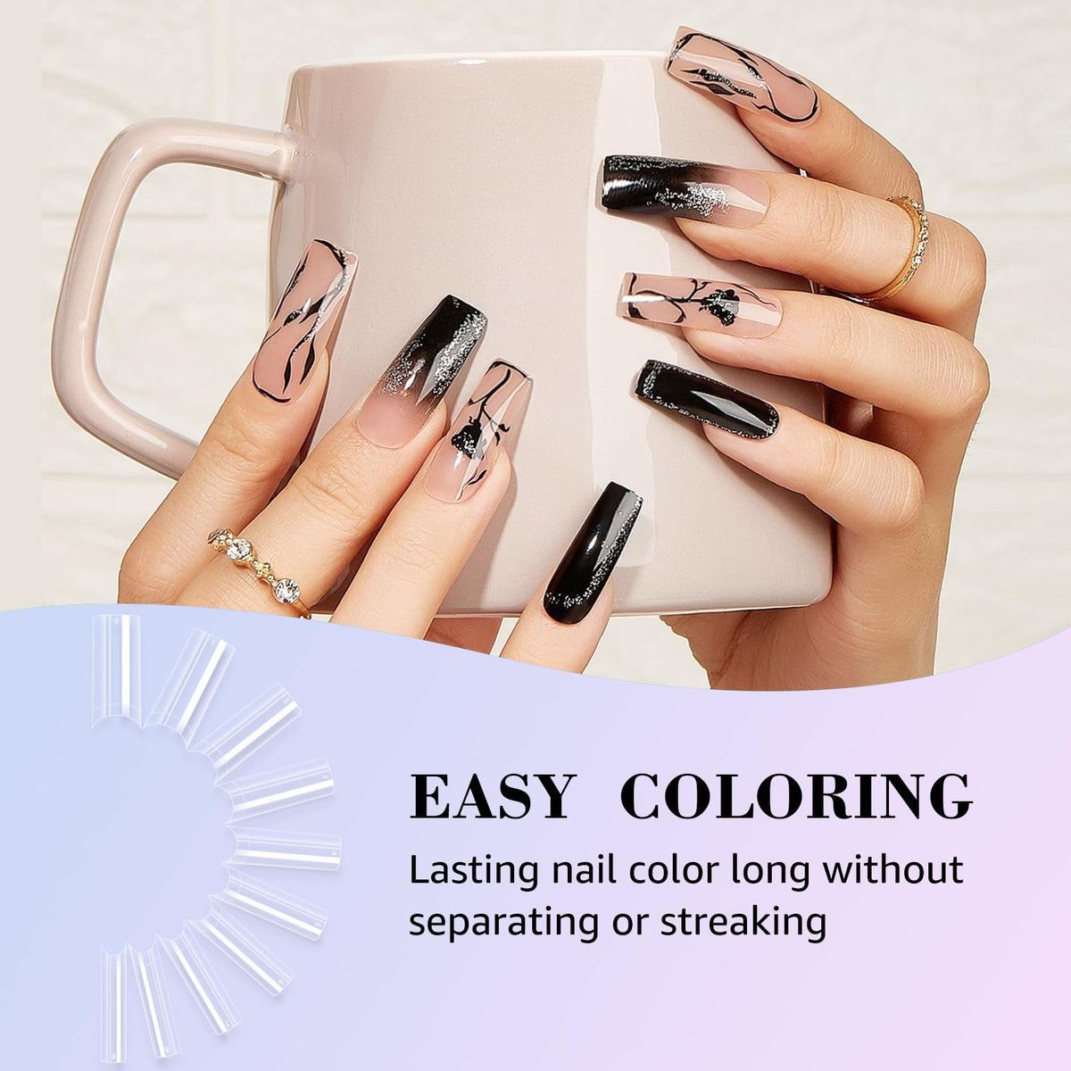 LIONVISON clear nail tip surface ready for polish and nail art